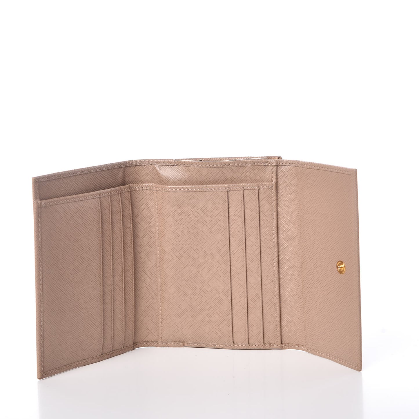 Saffiano Kiss Lock Compact Wallet Cammeo