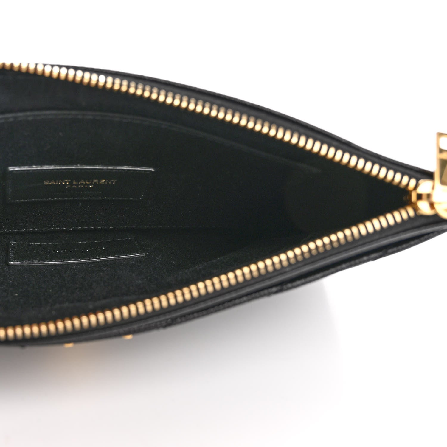 Saint Laurent Grain De Poudre Chevron Monogram Large Bill Pouch Black 5 of 10