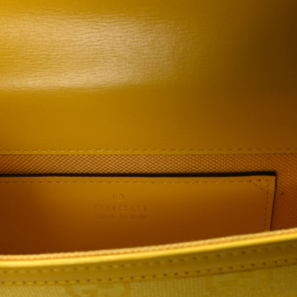Gucci GG Monogram Scratch Lux Calfskin Mini Luce Shoulder Bag Yellow 6 of 10