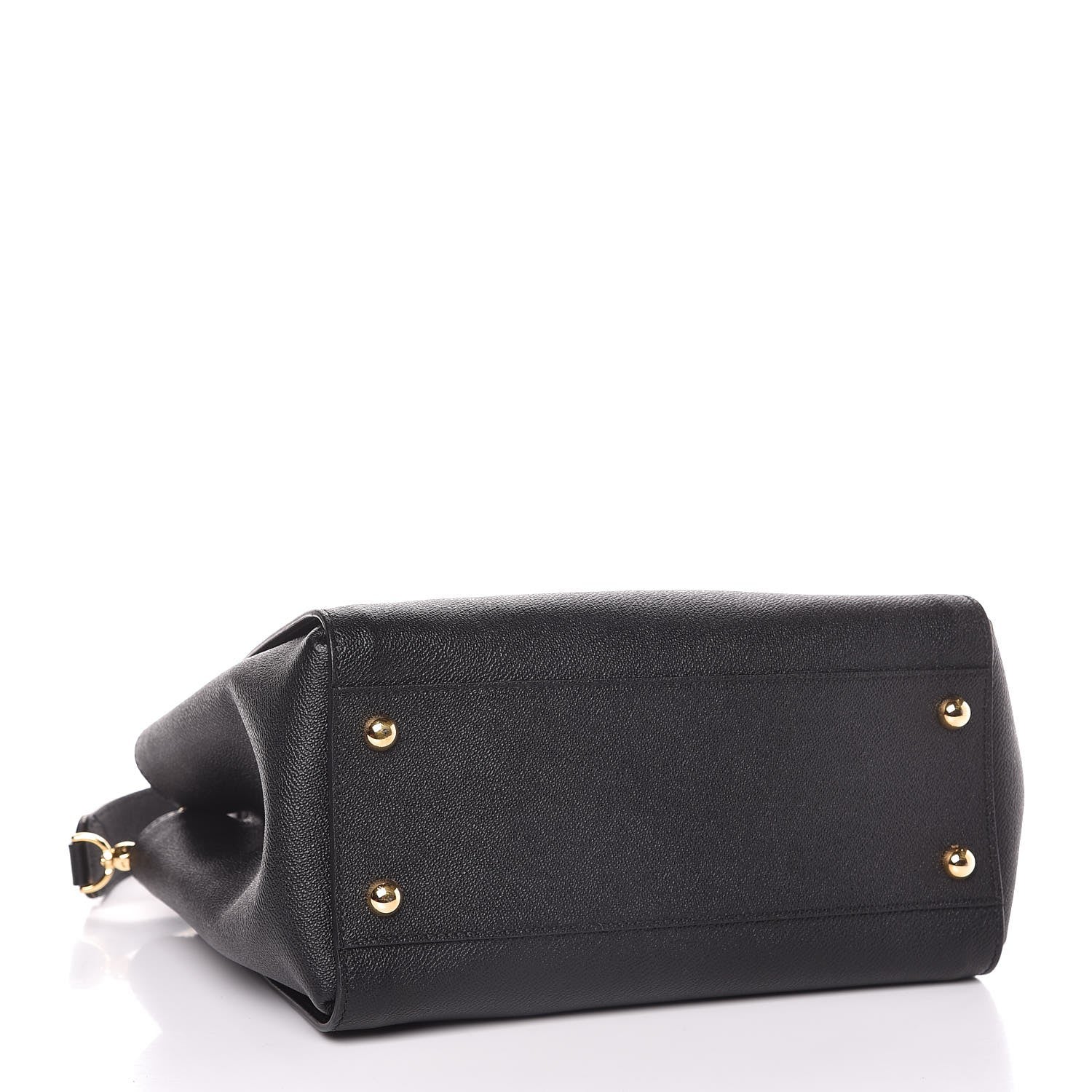 Burberry Soft Grain Calfskin Medium Buckle Tote Black 4 of 7