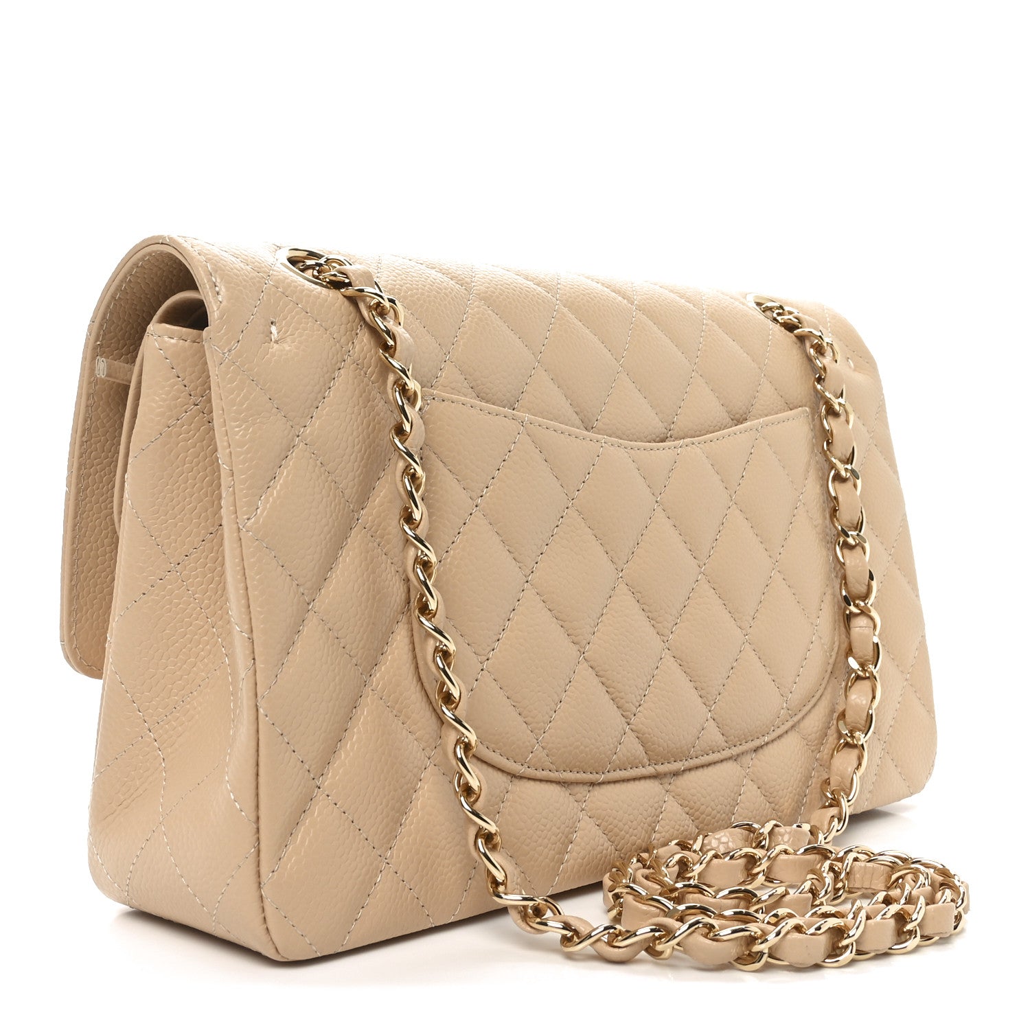 Chanel Caviar Quilted Medium Double Flap Beige 3 of 11