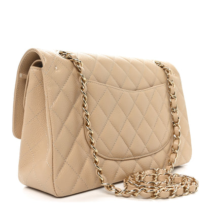 Chanel Caviar Quilted Medium Double Flap Beige 3 of 11