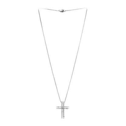 Damiani 18K White Gold Diamond Lorenzo Cross Pendant Necklace 3 of 5