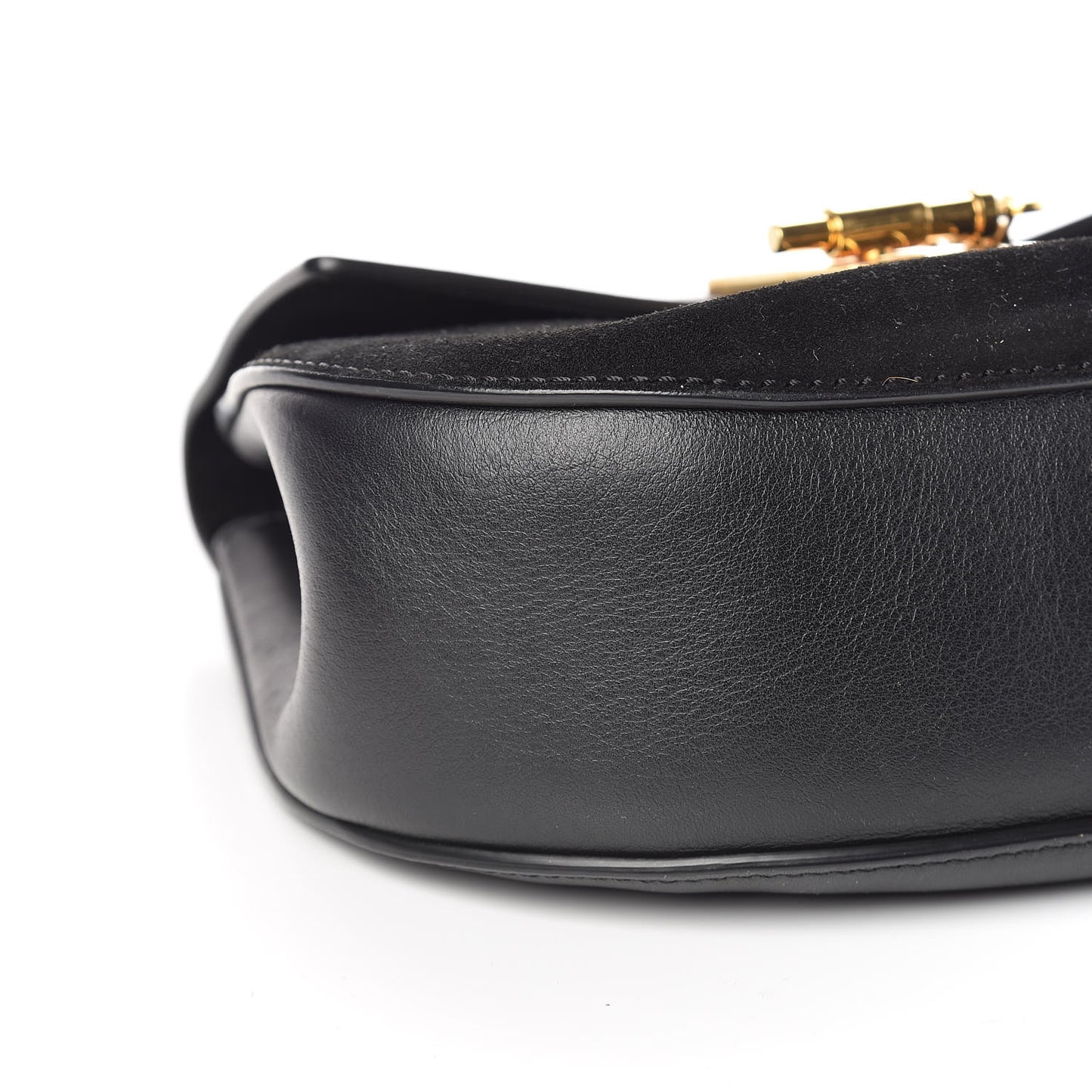 Suede Calfskin Mini Drew Shoulder Bag Black