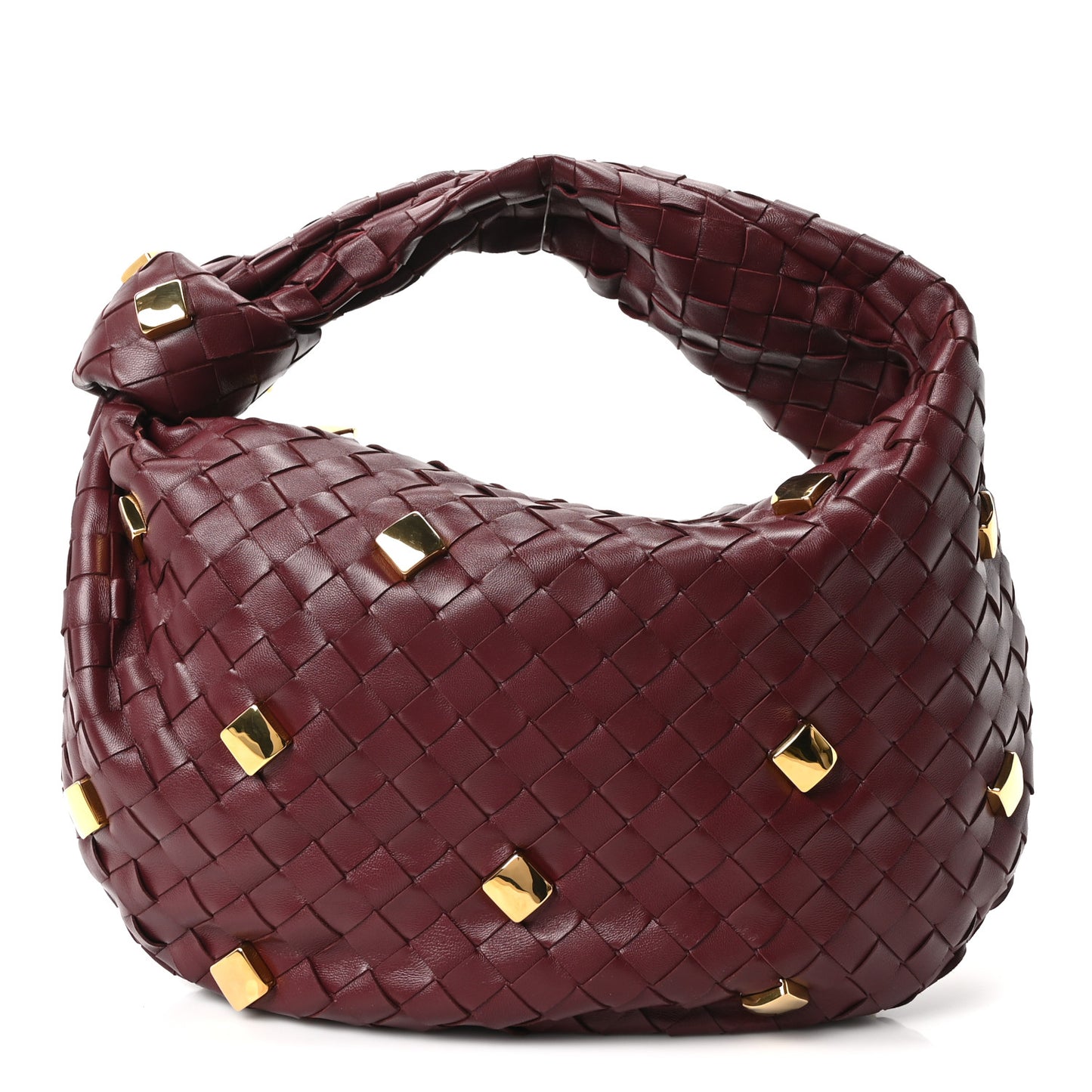 Nappa Intrecciato Studded Teen Jodie Hobo Barolo