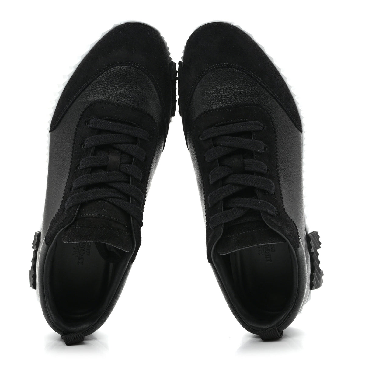 Hermes Goatskin Suede Goatskin Bouncing Sneakers 37 Black 2 of 10