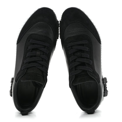 Hermes Goatskin Suede Goatskin Bouncing Sneakers 37 Black 2 of 10