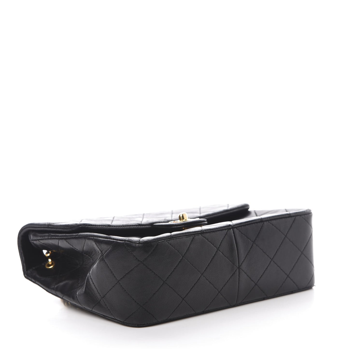 Lambskin Quilted Mini Square Flap Black