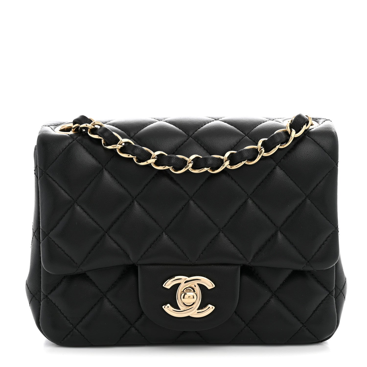 Chanel Lambskin Quilted Mini Square Flap Black 1 of 11