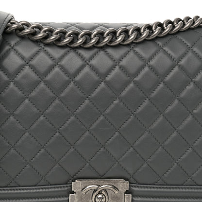 Chanel Lambskin Quilted New Medium Boy Flap Grey 8 of 13