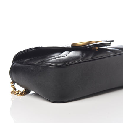 Gucci Calfskin Matelasse Super Mini GG Marmont Shoulder Bag Black 7 of 9