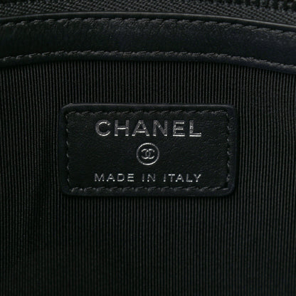 Chanel Crumpled Calfskin Quilted Medium Cosmetic Case So Black 6 of 7