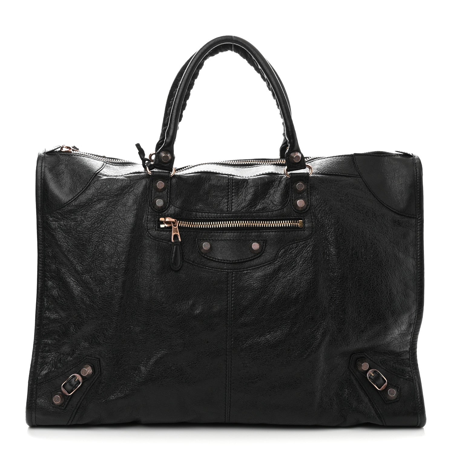 Balenciaga Agneau Giant 12 Rose Gold Hardware Weekender Officier 1 of 11