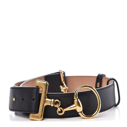 Gucci Calfskin Horsebit Belt 85 34 Black 1 of 5