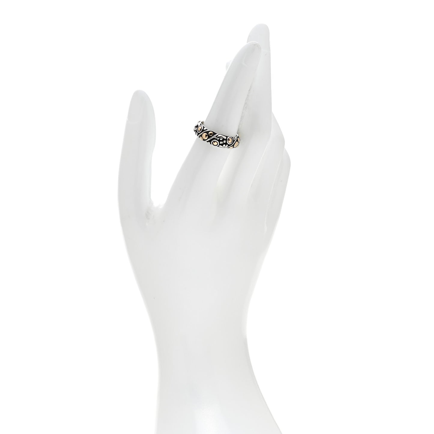 Sterling Silver 18K Yellow Gold Jaisalmer Dot Band Ring 55 7.25