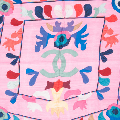 Chanel Silk CC Flower Square Scarf Pink 1 of 5