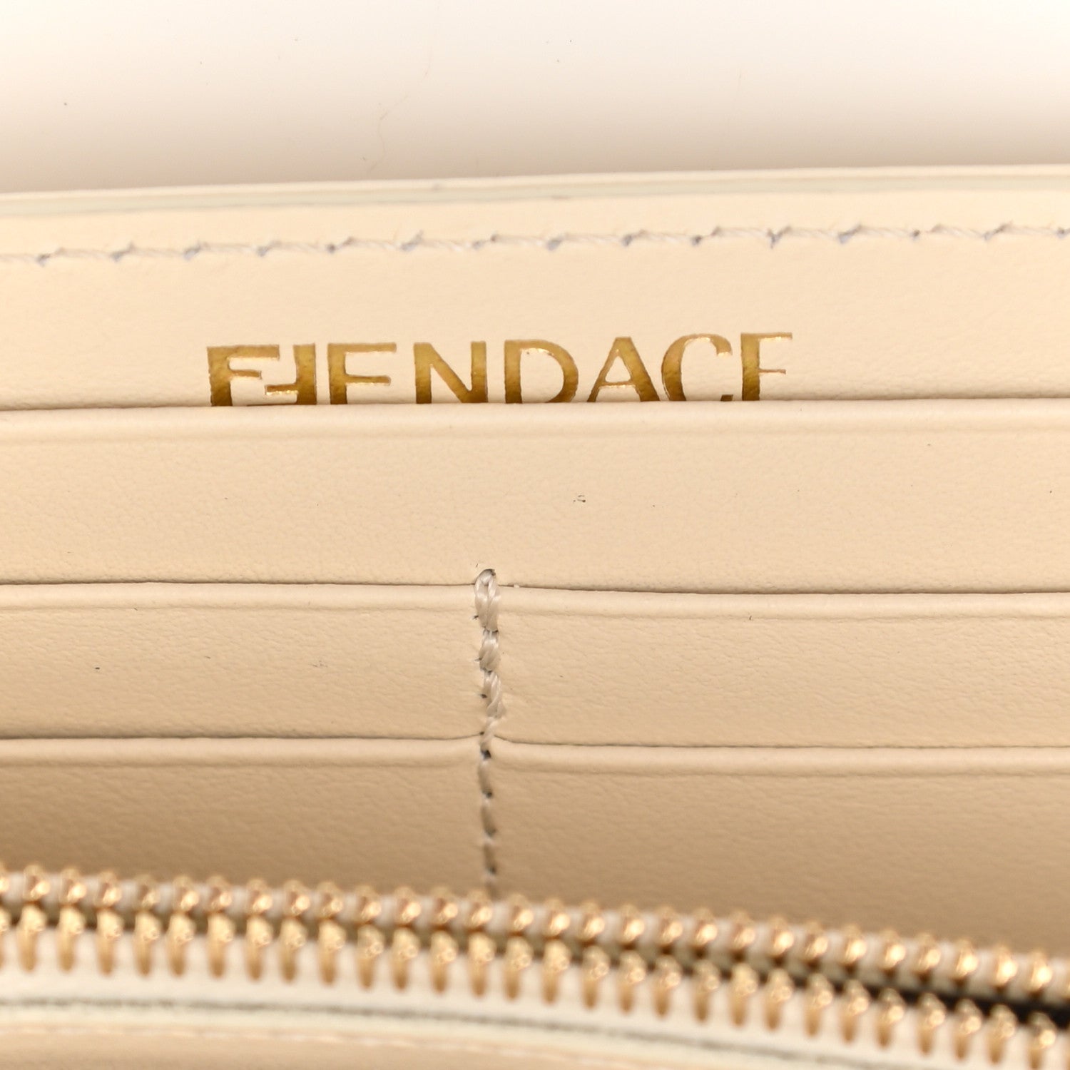 Fendi X VERSACE Glazed Fabric Fendace FF Baroque Continental Wallet On Chain Gold White Rosa 5 of 7
