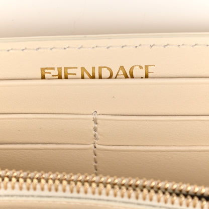 Fendi X VERSACE Glazed Fabric Fendace FF Baroque Continental Wallet On Chain Gold White Rosa 5 of 7