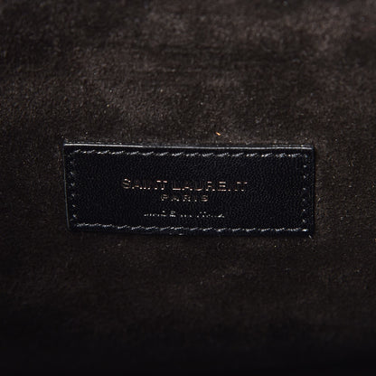 Saint Laurent Calfskin Crocodile Embossed Medium Supple Sac de Jour Black 6 of 7