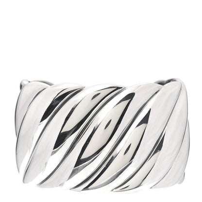 David Yurman Sterling Silver Wide Sculpted Cable Cuff Bracelet 1 of 4