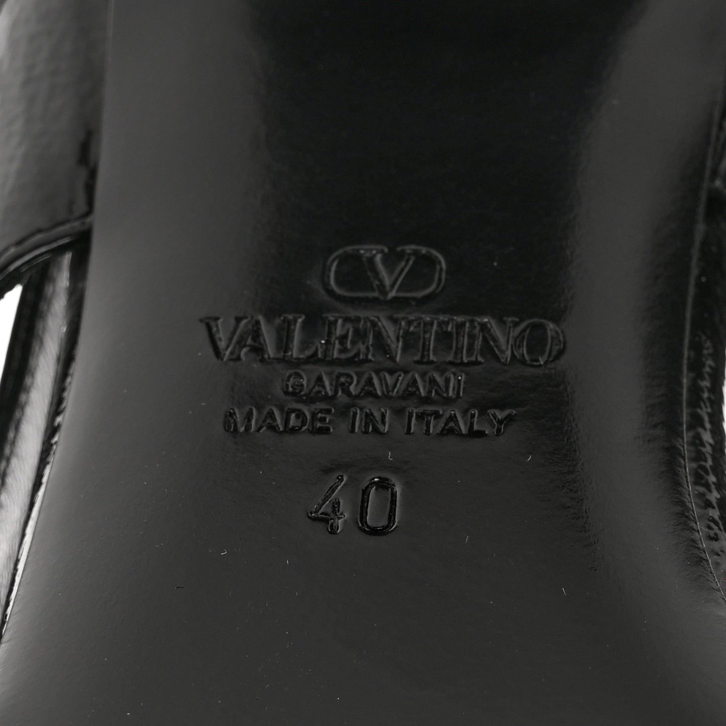 Wrinkled Patent Vlogo Turn Lock Slingback 65mm Pumps 40 Black