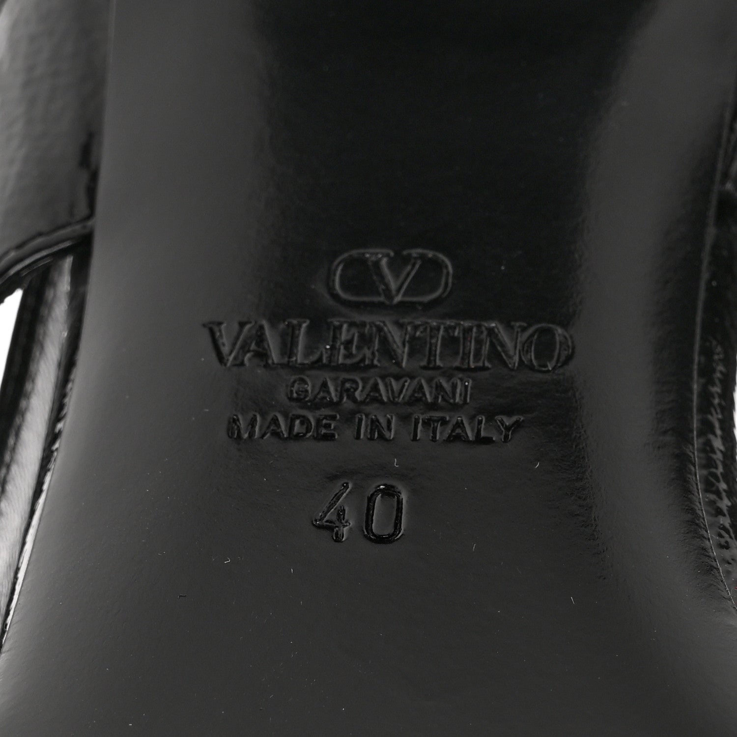 Valentino Garavani Wrinkled Patent Vlogo Turn Lock Slingback 65mm Pumps 40 Black 7 of 10