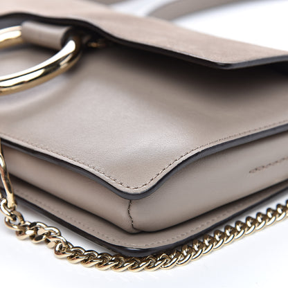 Chloe Suede Calfskin Small Faye Shoulder Bag Motty Grey 9 of 14