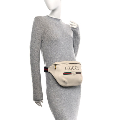 Gucci Grained Calfskin Logo Belt Bag White 2 of 10