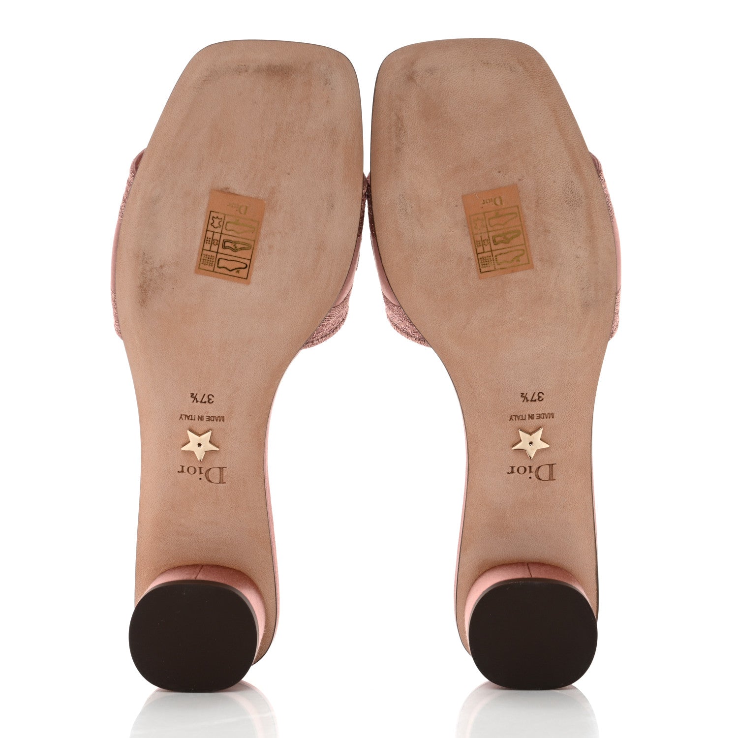 Christian Dior Satin Embroidered Dway 35mm Slide Sandals 37.5 Rose Des Vents 5 of 9