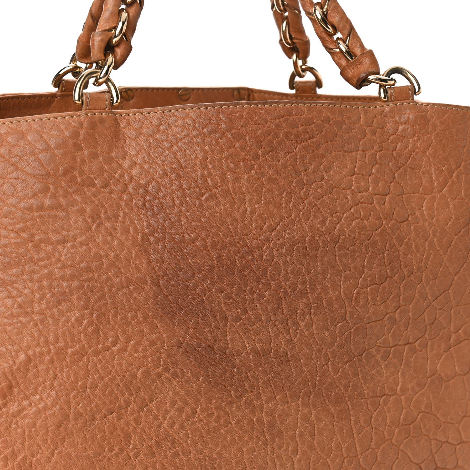 Fendi Crinkled Lambskin Mia Tote Camel 10 of 10
