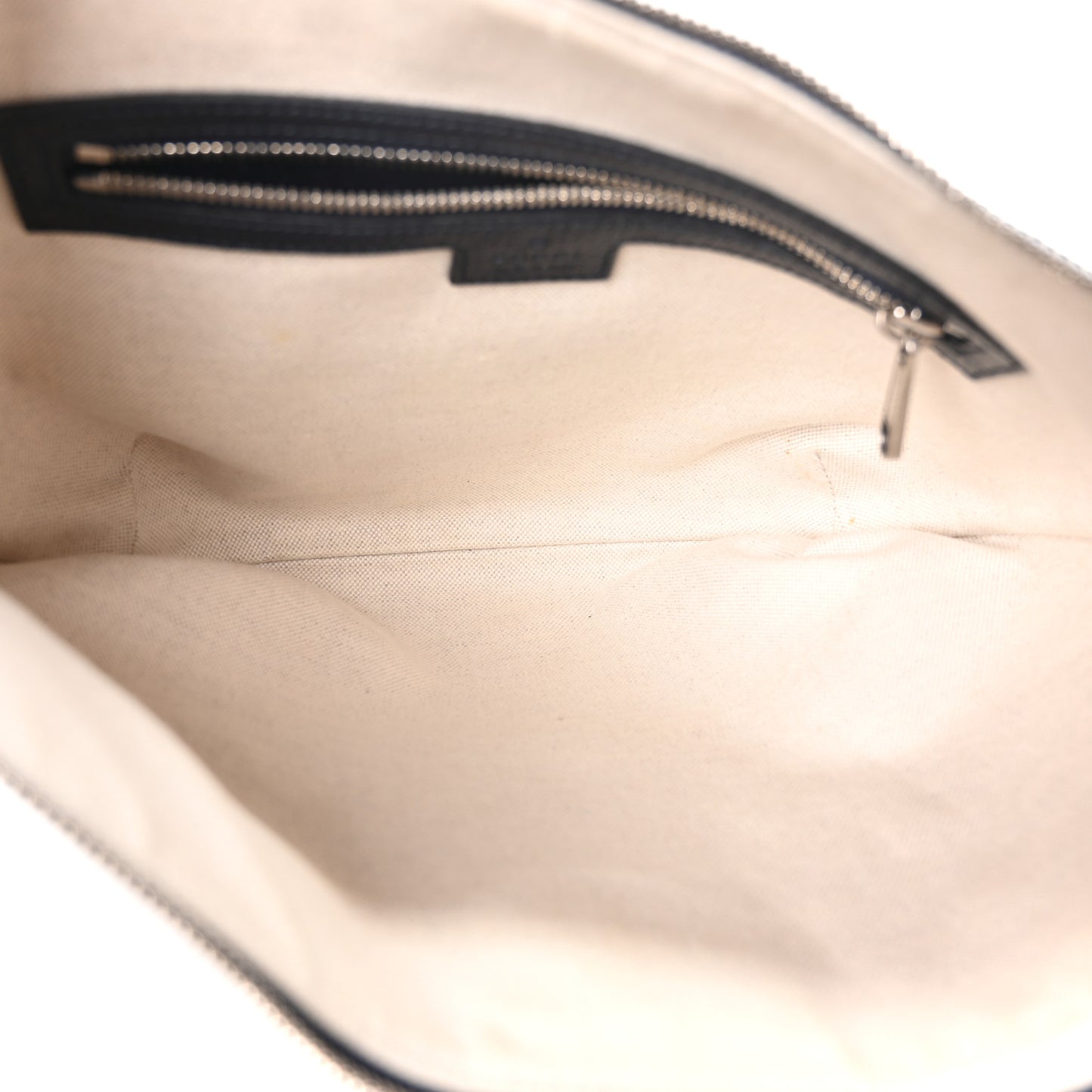 GG Supreme Monogram Textured Dollar Calfskin Web Small Ophidia Half Moon Hobo Beige Blue