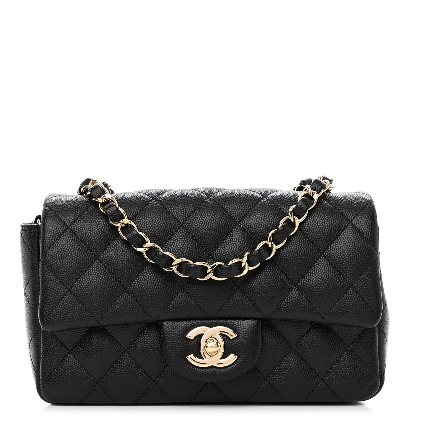 Caviar Quilted Mini Rectangular Flap Black