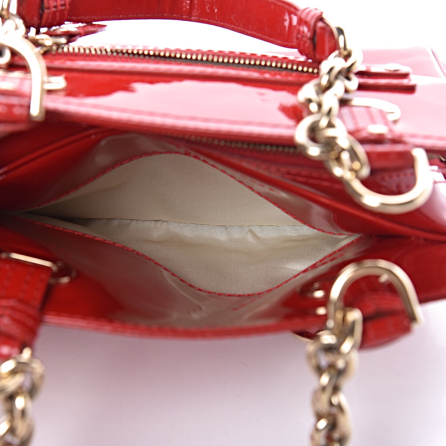 Patent Studded Bag Red