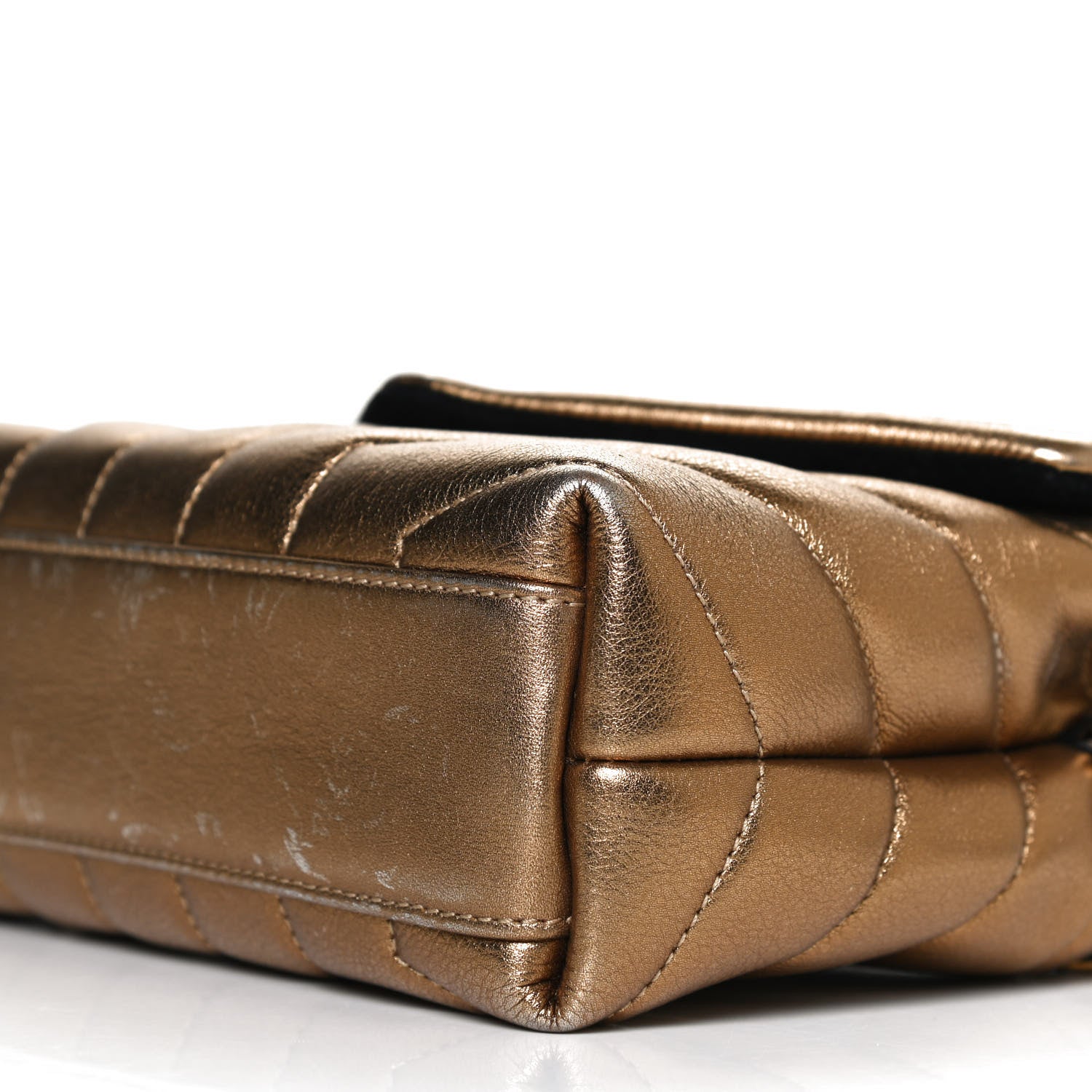 Saint Laurent Metallic Calfskin Y Quilted Monogram Toy Loulou Crossbody Bag Gold 10 of 11