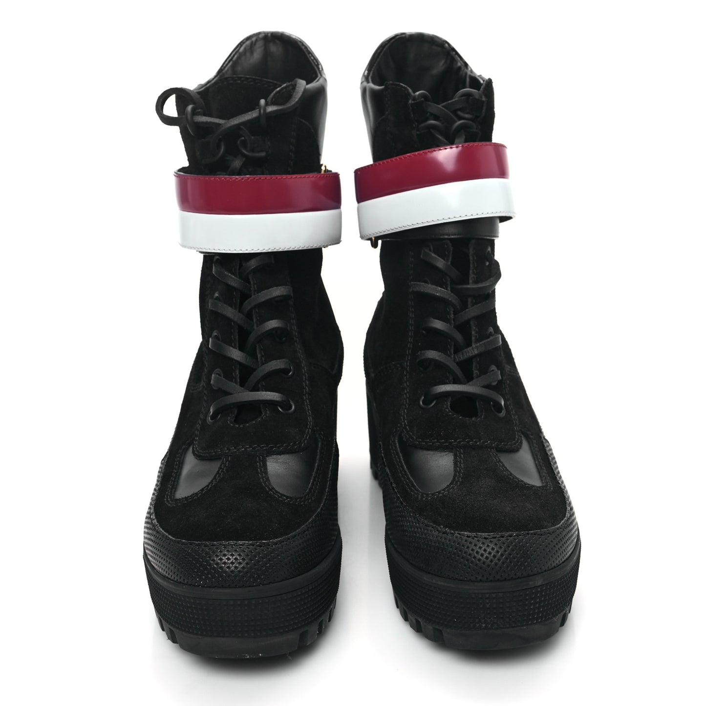 Suede Calfskin Laureate Platform Desert Boots 39 Black