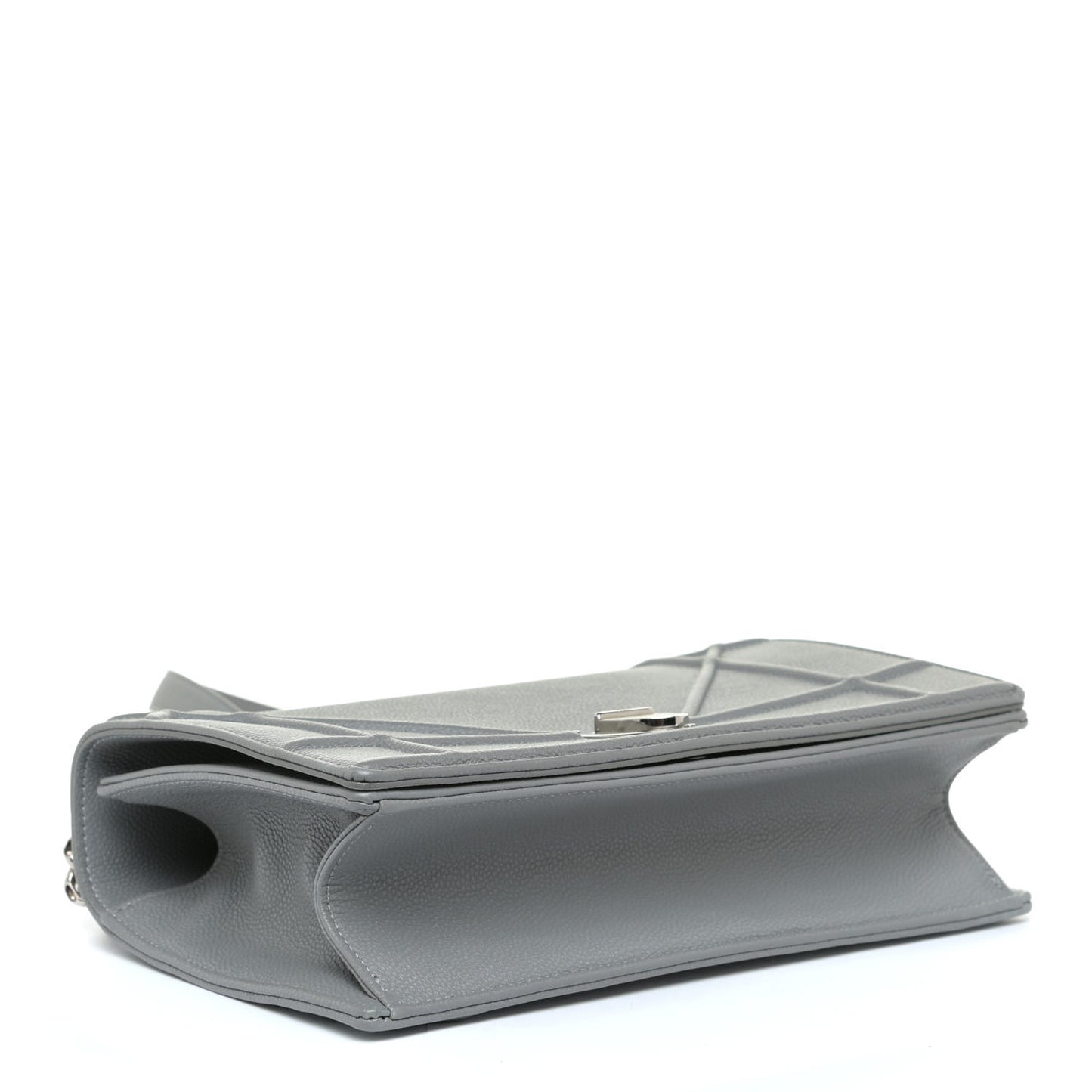 Grained Calfskin Medium Diorama Flap Bag Gris