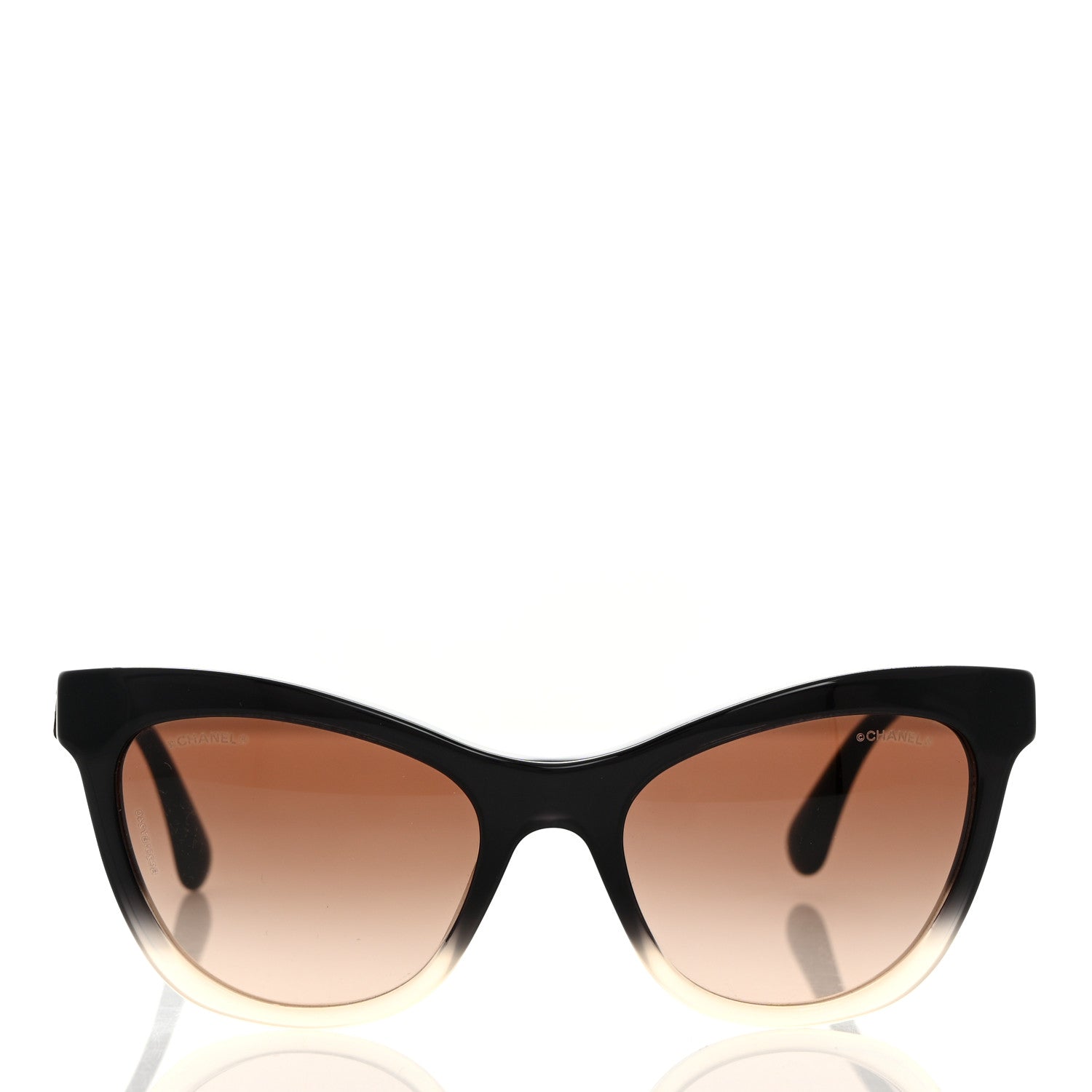Chanel Acetate CC Cat Eye Summer Sunglasses 5350 Black Beige 2 of 8