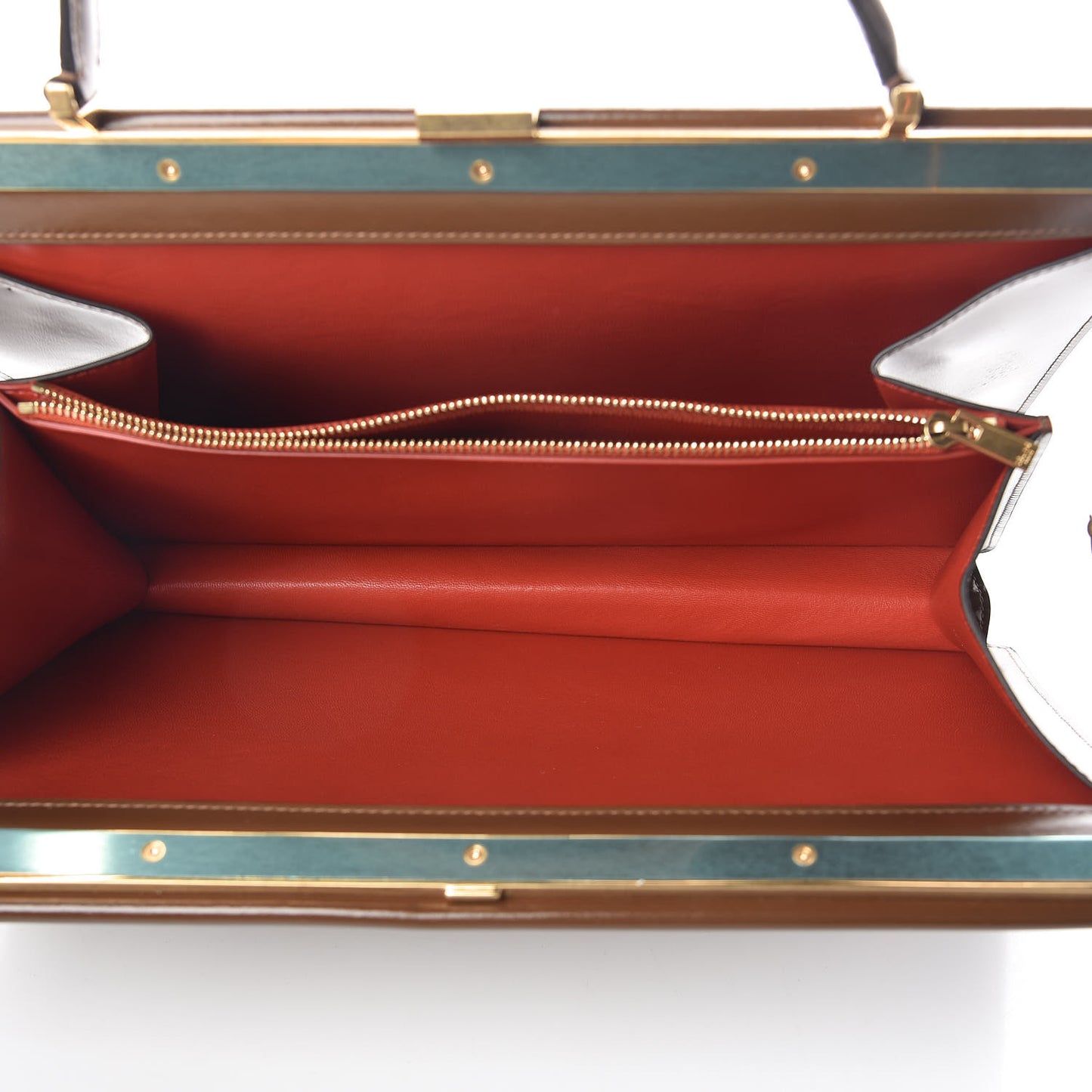 Patina Box Calfskin Medium Clasp Bag Camel