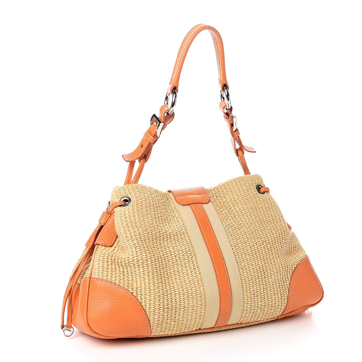 Paglia Vitello Satchel Naturale Papaya