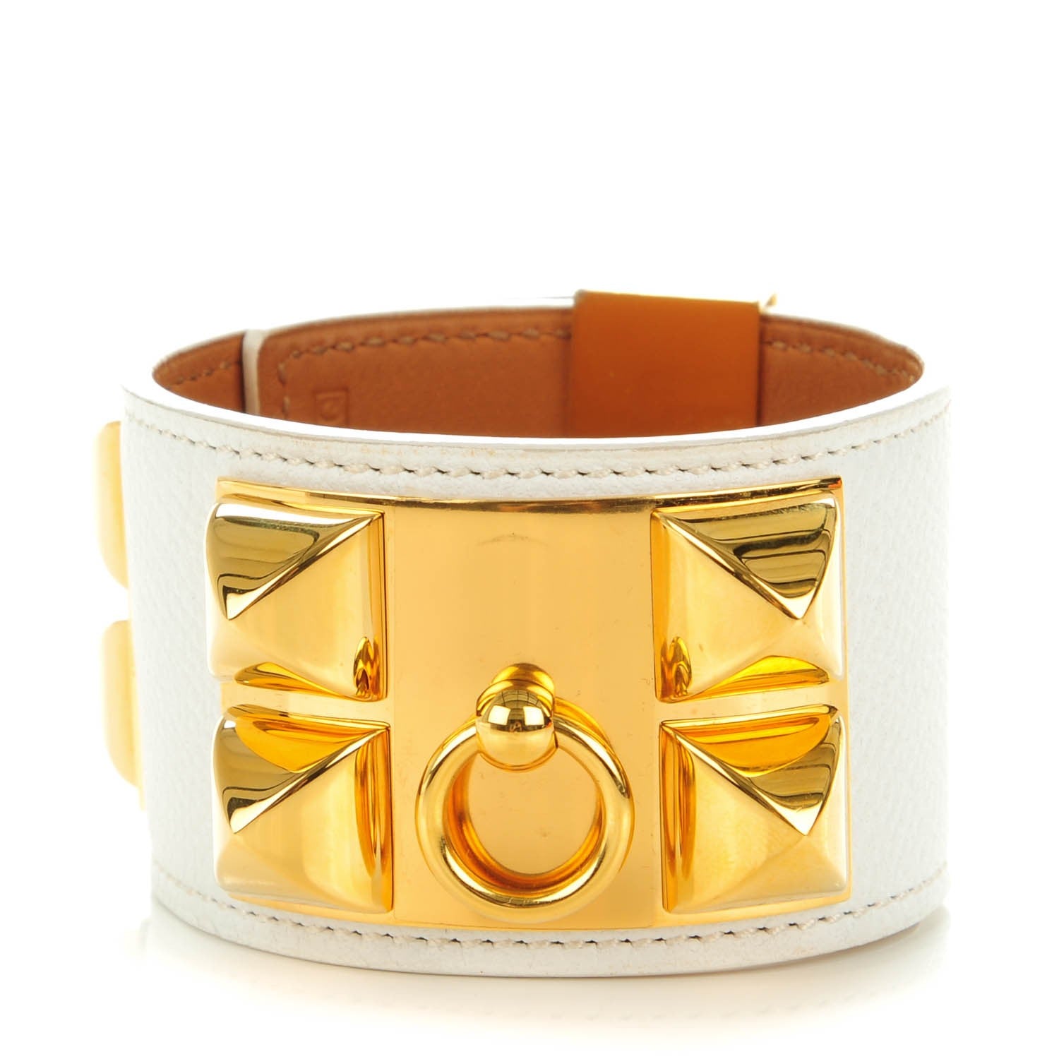 Hermes Epsom Collier De Chien CDC Bracelet S White 1 of 7