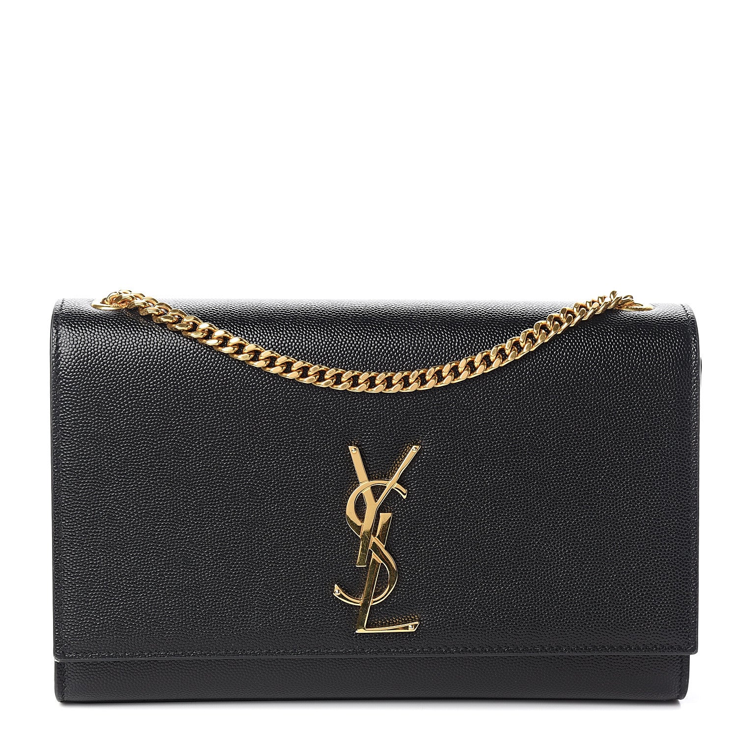 Saint Laurent Grain De Poudre Medium Classic Monogram Kate Satchel Black 1 of 10