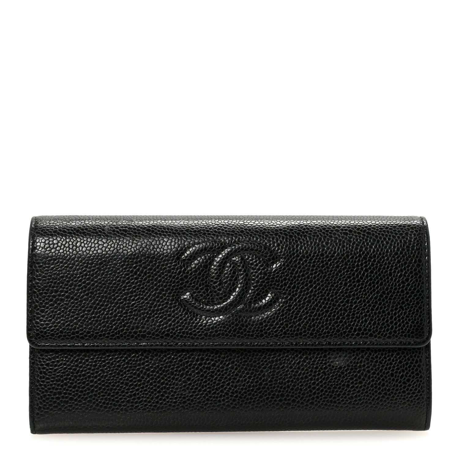 Chanel Caviar Timeless CC Large Gusset Flap Wallet Black 1 of 9