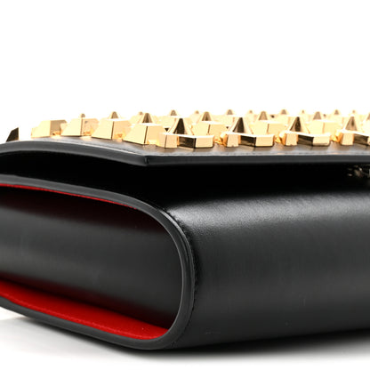 Christian Louboutin Calfskin Spikes Empire Paloma Clutch Black 9 of 12