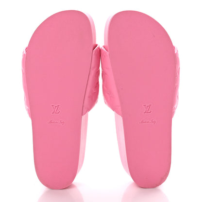 Louis Vuitton Lambskin Embossed Monogram Jumbo Flatform Mule Sandals 40 Rose Pop 5 of 8