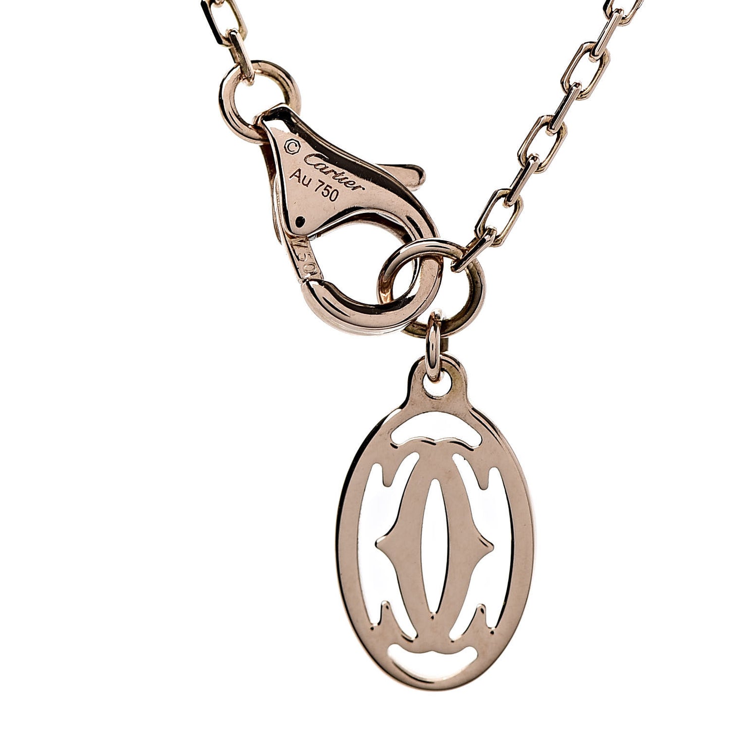 18K Pink Gold Diamond SM D'Amour Pendant Necklace