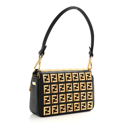 Fendi X VERSACE Calfskin Fendace FF Baguette Black 3 of 9