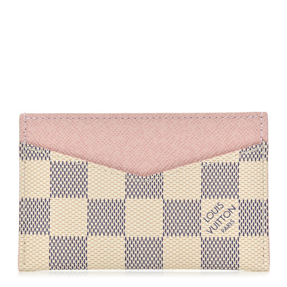 Louis Vuitton Damier Azur Daily Card Holder Rose Ballerine 1 of 7