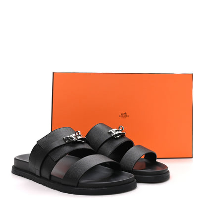 Hermes Epsom Mens Jackson Sandals 45 Black 9 of 9
