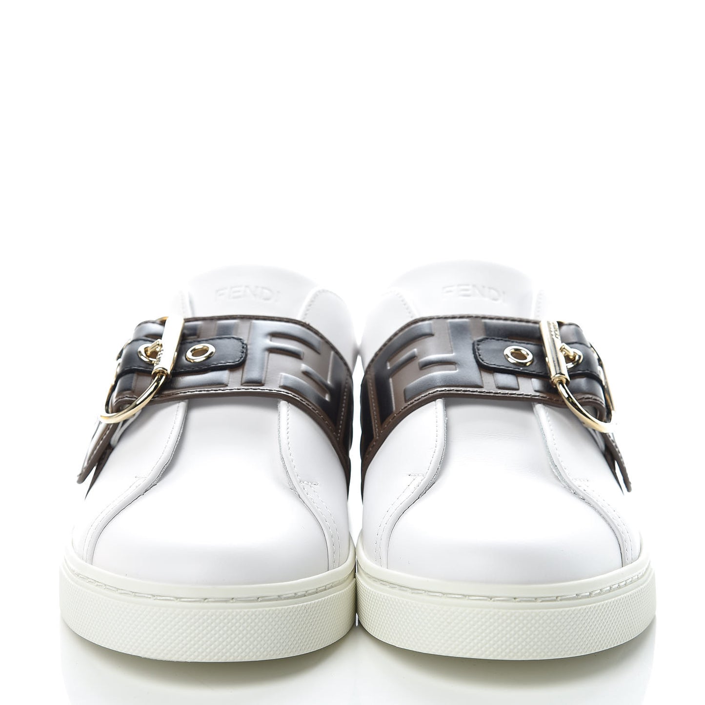 Vitello FF Embossed Womens Slip On Sneakers 37 Ultra White Maya Black