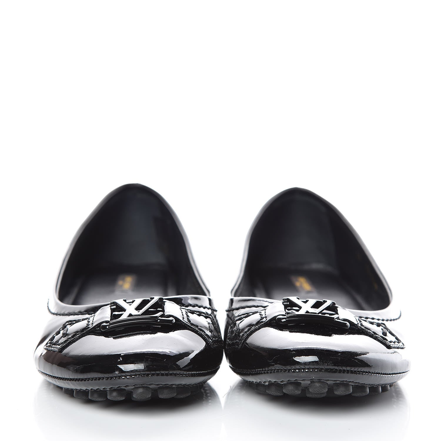 Louis Vuitton Patent Calfskin Oxford Ballerina Flats 39 Black 2 of 10